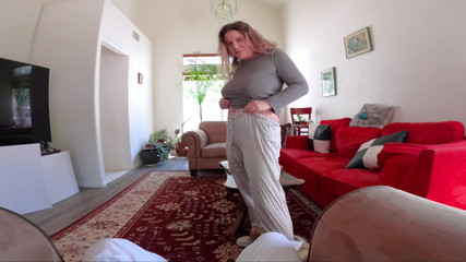 MILF with Big Natural Tits Bouncing Fucked by Stepson