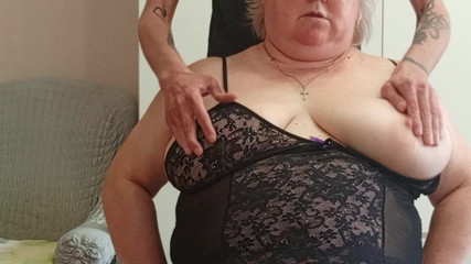 He Crushed His Neighbor's Tits Fucked Her in the Mouth and Filled Her Tits with Cum