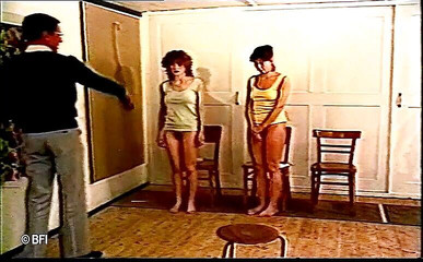 Perv dude spanking and punish three sluts