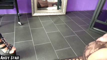 Cuckold extremely piss and cum in his face