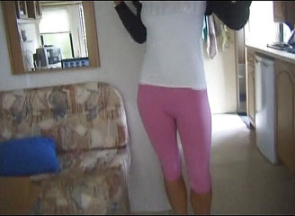 Amateur girl having fun with her man on vacation