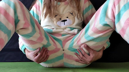 Skinny Teen in Pajama Masturbate Small Tits and Horny Pussy and Big Squirting Orgasm