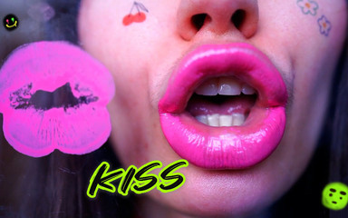 Sticky Messy Pinky Lipgloss Kisses and Spit Fetish