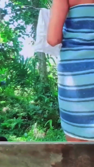 The Naughty Beauty Teen Girl Flinging Herself Outside Naked Pissing and Bathing