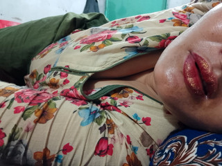 Upside Down View While Fucking Step Sister's Horny Wet Pussy in Standing Position