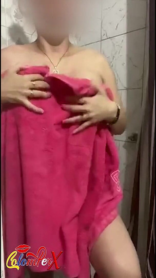 Latina Babe Drying off Slowly After a Steamy Shower