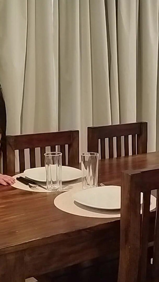 Hot BBW Stepmom, Solo Fans in Slow Motion, in the Dining Room