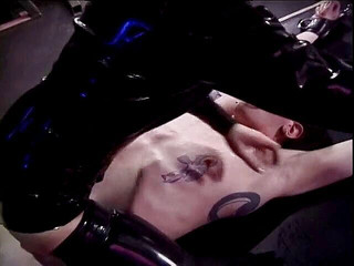 Sexy mistress Lola drips hot wax over her slaves body