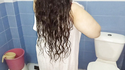 Gorgeous BBW Desi Sexy Chubby Bhabhi Netu Nude Bathing with Hot Water Shower