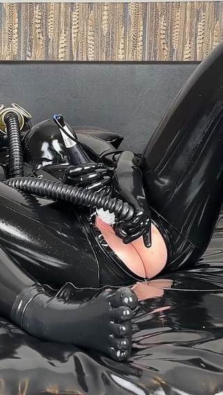 Masturbating with Sniff Dildo