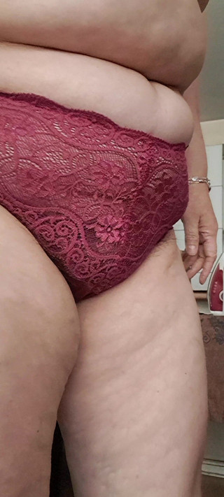 MILF in Big Panties Ironing