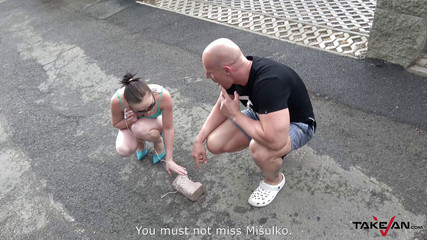 Stupid babe gets drilled hard and eats some jizz