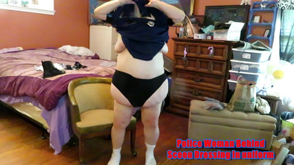 Nurse Vicki Getting Dressed in Police Outfit