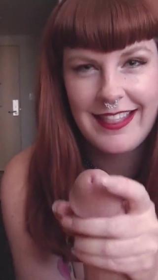 Big booty redhead jerks you off