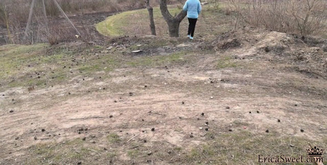 MILF Play Big Boobs and Fingering Outdoor - Intensive Orgasm