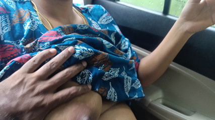 Office Girl Enjoying Roleplay Romance in Car