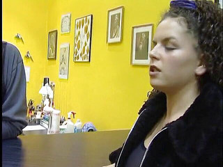 Brunette babe with amazing body wants to get a tattoo