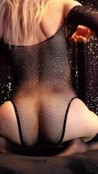 Rebecca Diamante Sexy Lingerie Fishnet Bodysuit and Sheer Hold-ups Ita