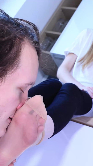 Foot Smelling Slave at Her Disposal