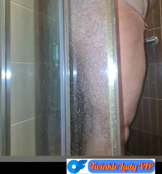 Old BBW granny wife takes a shower