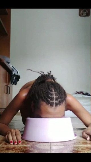 A Naughty Little Showing off While Eating Her Breakfast