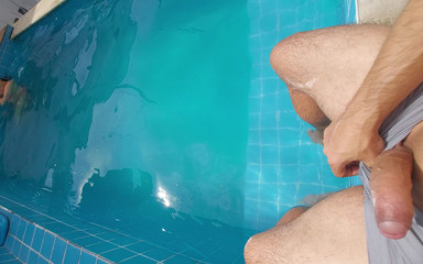 I Invited My Stepcousin to the Pool at Home, She Was Surprised by My Hard and Erect Cock