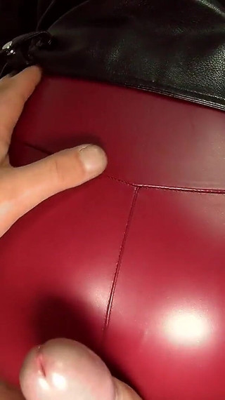 Babe in Leather Jacket and Leggings Takes a Cumshot