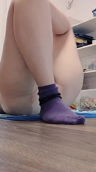 Amateur Wife Vacuums Naked in the House