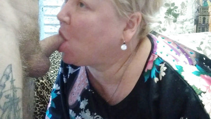Stepmom blowjob from a mature plump mother-in-law