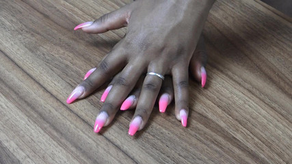 Ebony hand & finger nails fetish