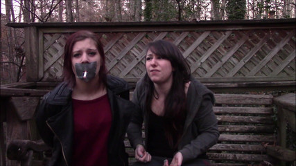 Making Stepsister Smoke Through Hand Over Mouth And Tapegag!