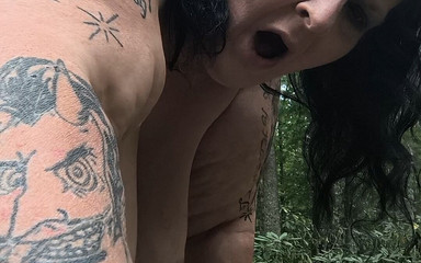 In the Fall Leaves He Bends This Fat Ho Over That Big Tree