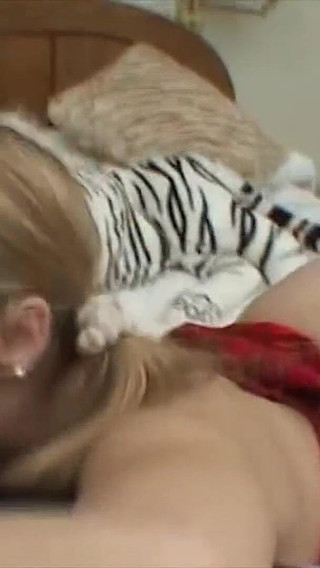 Cute Blonde Teen in Pigtails Sucking Dick and Deep Throating