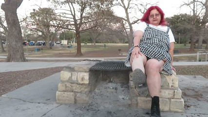 Playing Domme in the Park Stomping Ashes From the Fire
