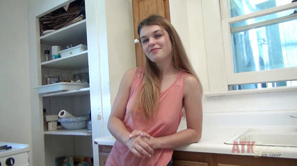 Beautiful teen with big tits likes masturbating at casting