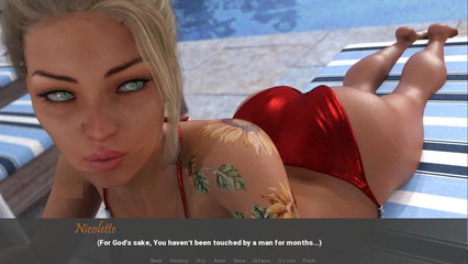 Angel of innocence: topless massage by the pool ep 11