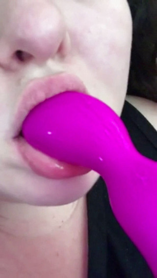 YoungEnglishBBW Sucking My Dildo Rubbing Clit