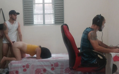 Friend Fucks Nerd Friend's Young Girlfriend Behind His Back While He Played