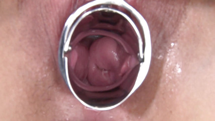 Busty asian chick gets her gaping pussy toyed