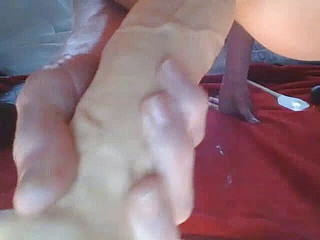 Close up put big dildo in hole