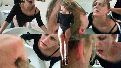 Hard Standing Doggy in Front of Mirror with Loud Moaning, Hair Pulling and Slapping