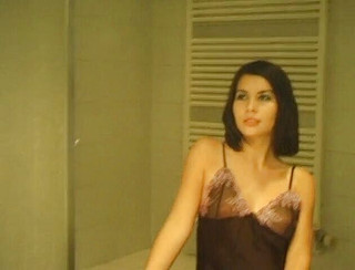 Sexy brunette teen is rubbing and fingering her pussy