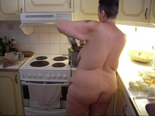 Jen Is Cooking Food All Naked