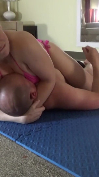 Relentless sitting and squeezing of her slave