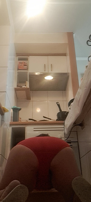 MILF in Red Panties in the Kitchen