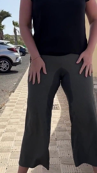 Girl Wetting Pants on the Street