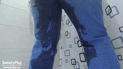 Peeing Desperation Wetting Jeans.