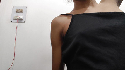 Hot Cute Girl Squinting and Playing with Pussy