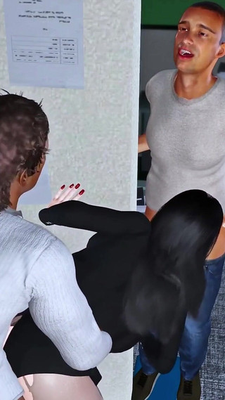 Beauty Leader Threesome Her Co-worker (p2) - 3D Animation Hentai