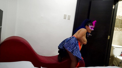 My Beautiful Stepsister Dresses up in Her Uniform Before Going to Class! I Saw Her Delicious Tits